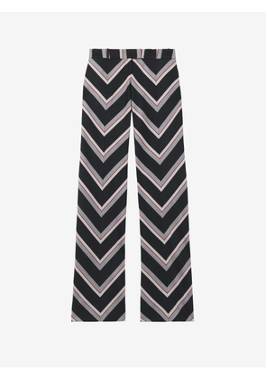 McQueen Chevron Stripe Bumster Trousers - Black - Women - 14