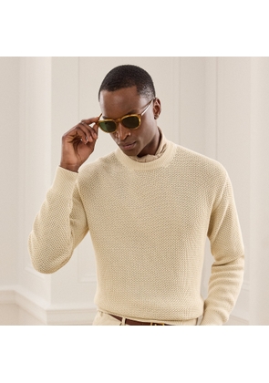 Relaxed Fit Honeycomb Cotton Jumper