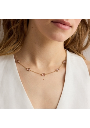 Gold-Plated Stone Station Necklace