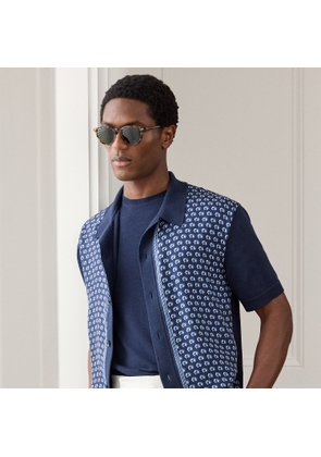 Silk-Cotton Short-Sleeve Cardigan