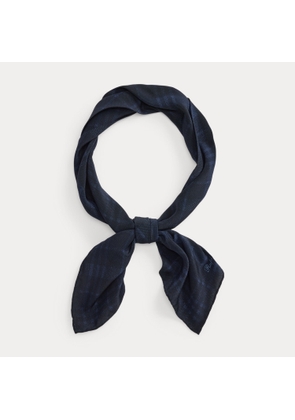 Tonal Plaid Silk Crepe Neckerchief