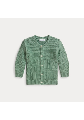 Contrast-Knit Cotton Cardigan