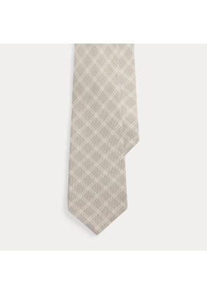 Windowpane Cashmere-Silk Tie