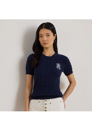 Cable-Knit Cotton Short-Sleeve Jumper