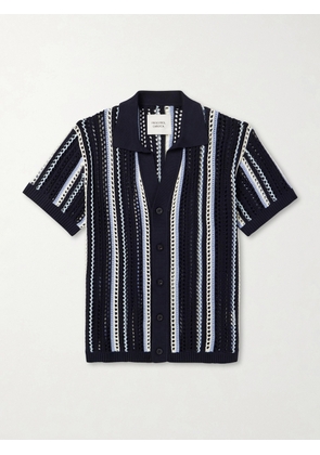 Frescobol Carioca - Pinto Crocheted Cotton Shirt - Men - Blue - S