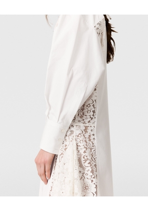 Stella McCartney - Lace-Panelled Poplin Dress, , Size: 38