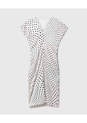 Stella McCartney - Polka Dot V-Neck Midi Dress, , Size: 38