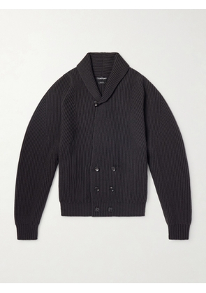 TOM FORD - Double-Breasted Ribbed Cashmere and Wool-Blend Cardigan - Men - Gray - IT 46