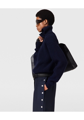 Stella McCartney - Recycled Cashmere Turtleneck Jumper, Woman, Navy, Size: M