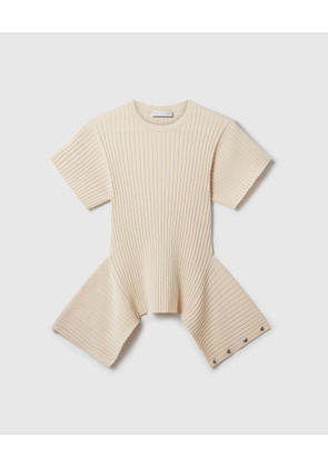 Stella McCartney - Peplum Knit T-Shirt, , Size: L