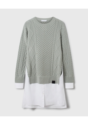Stella McCartney - Hybrid Knit Shirt Jumper Dress, , Size: M