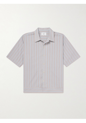 NN07 - Reed 5322 Striped Supima Cotton-Poplin Shirt - Men - Red - S
