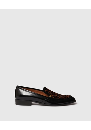 Stella McCartney - Brushed Loafers with Leopard Velvet, , Size: 38