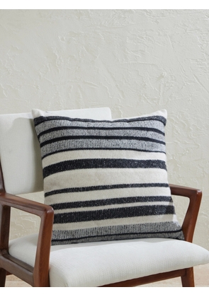The Elder Statesman - Striped Knitted Cashmere Pillow - Men - Black