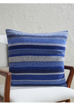 The Elder Statesman - Striped Knitted Cashmere Pillow - Men - Blue