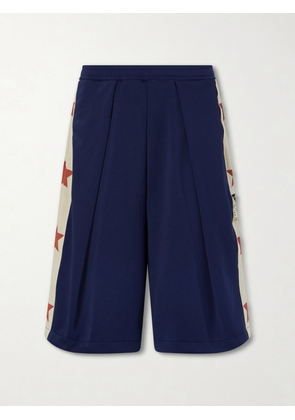 KAPITAL - Kome-Kome Straight-Leg Satin-Jersey Shorts - Men - Blue - 2