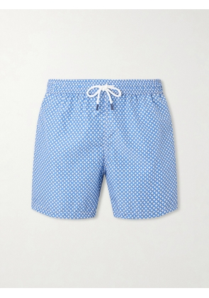FEDELI - Madeira Straight-Leg Mid-Length Printed Swim Shorts - Men - Blue - XS
