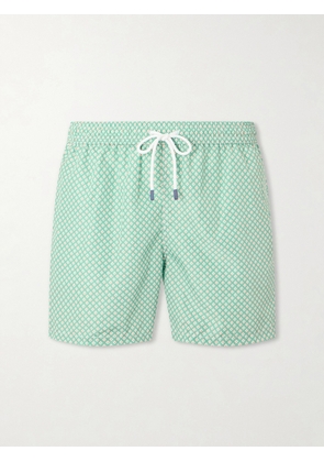 FEDELI - Madeira Straight-Leg Mid-Length Printed Swim Shorts - Men - Green - XS