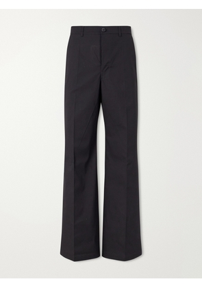 Rick Owens - Wide-Leg Cotton-Blend Canvas Trousers - Men - Black - UK/US 28