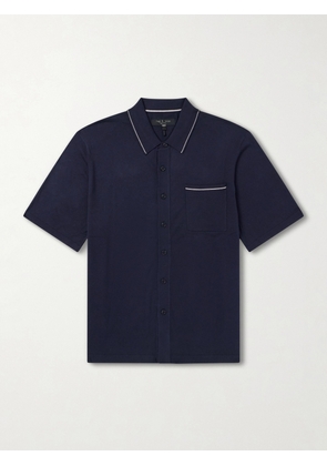 Rag & Bone - Conrad Cotton and Silk-Blend Polo Shirt - Men - Blue - XS