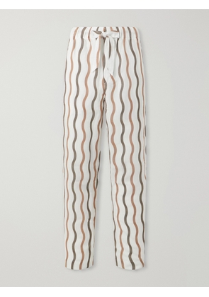 Frescobol Carioca - La Marzocco Delfino Striped Tencel® and Linen-Blend Pyjama Bottoms - Men - Neutrals - S