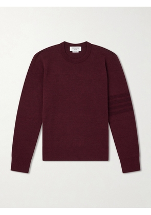 Thom Browne - Milano Stitch Wool, Linen and Cotton-Blend Sweater - Men - Burgundy - 1