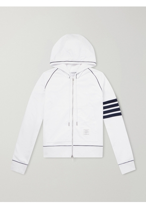 Thom Browne - 4-Bar Cotton-Jersey Zip-Up Hoodie - Men - White - 1