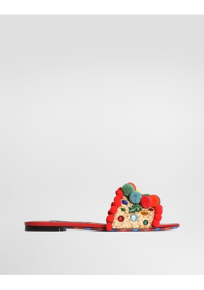 Dolce & Gabbana Ciabatta Flat - Woman Slides And Mules Multicolor 40