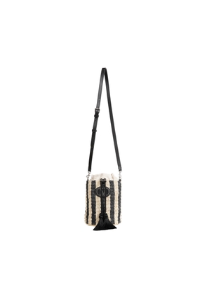 Striped Raffia Bucket Bag