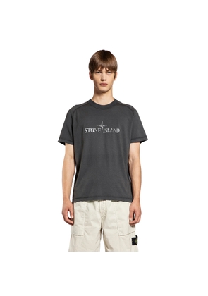 STONE ISLAND MAN GREY T-SHIRTS & TANK TOPS
