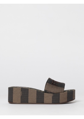 FENDI Heeled Sandal Woman color Brown
