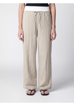 DUNST Wide Leg Linen Blend Drawstring Trousers