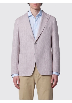TAGLIATORE Single-Breasted Chevron Wool and Silk-Blend Blazer