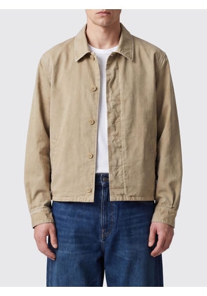 AURALEE Long-Sleeved Cotton Shirt Jacket with Slant Pockets