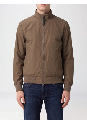 PEOPLE OF SHIBUYA Cotton Blend Bomber Jacket with High Collar and Zip Closure