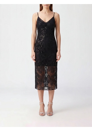 BLUMARINE Lace Midi Sheath Dress with Sequins and V-Neck