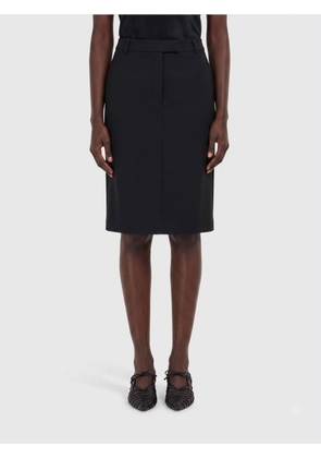 FERRAGAMO Wool Blend Midi Pencil Skirt with a Back Slit