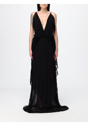 GENNY Pleated Chiffon Evening Gown with Train