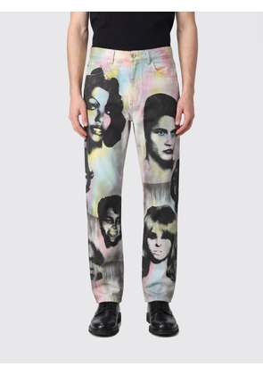 VERSACE Straight-Leg Cotton Denim Jeans with All-Over Graphic Print