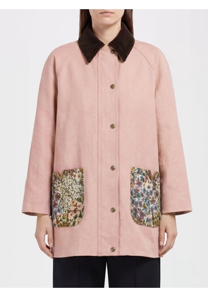VALENTINO GARAVANI Denim Jacket with Velvet Collar and Floral Details