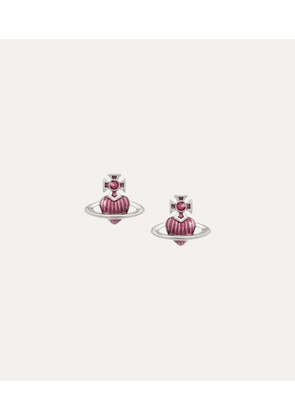 Vivienne Westwood Fabianna Bas Relief Earrings Platinum-transparent-rose-enamel Platinum-transparent-rose-enamel Women