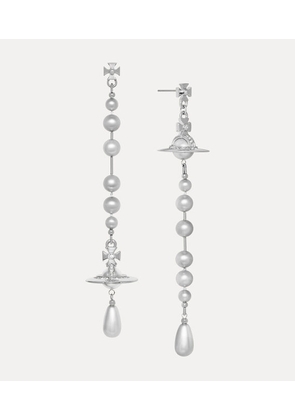 Vivienne Westwood Broken Pearl Earrings Platinum-light-grey-pearl-black-diamond-crystal Platinum-light-grey-pearl-black-diamond-crystal Women