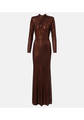 Self-Portrait Embellished gathered gown