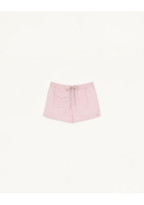 Valentino Check Pattern Shorts Woman PINK/IVORY 36