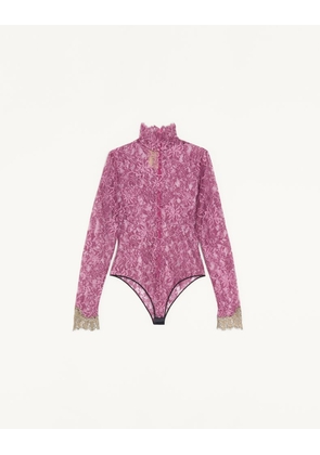 Valentino Lace Bodysuit Woman MAROON L