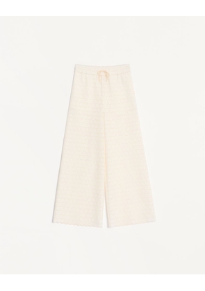 Valentino Pants In Fleurs A Jour Micro Cotton Woman LATTE 36