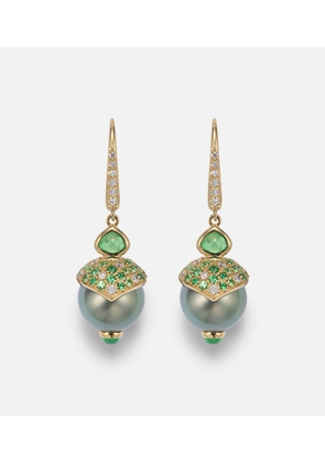 Marina B 18kt gold drop earrings with gemstones