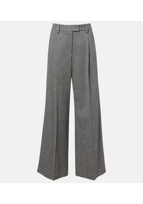 Brunello Cucinelli Monili herringbone wool-blend wide-leg pants