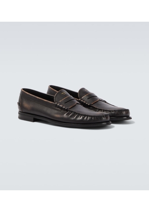 Prada Leather penny loafers