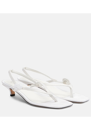 Toteme Floral-applique satin slingback sandals